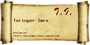 Teringer Imre névjegykártya